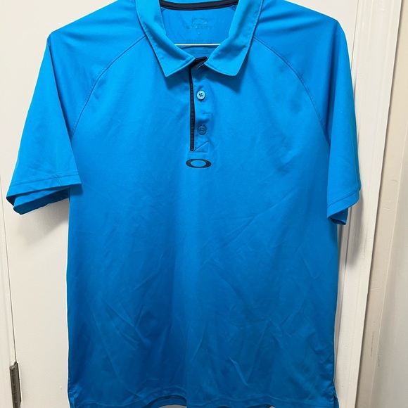 Men’s Oakley Regular Fit Large Polo Shirt Short Sleeve Logo Blue. - Picture 1 of 4